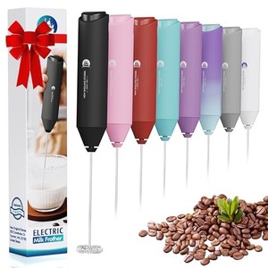lot 53188 image: Powerful Milk Frother Handheld Foam Maker, Mini Whisk Drink Mixer for Coffee, Cappuccino, Latte, Matcha, Hot Chocolate, No Stand, Black
