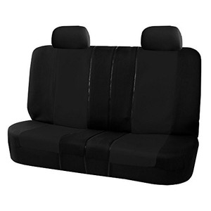 lot 53204 image: FH Group Car Seat Covers Multifunctional Flat Cloth Bench Seat Covers, Allows 4060, 6040, 5050 Split - Fit Most Car, Truck, SUV, or Van (Solid Black) FB051012