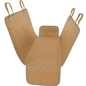 lot 53205 image: Active Pets Dog Car Seat Cover for Back Seat, Protector Dog Hammock for Car - Waterproof Pet Back Seat Cover for Trucks, Sedans & SUVs - Use with Chom Chom Roller Pet Hair Remover. Beige