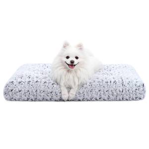 lot 53208 image: KSIIA Washable Dog Bed Deluxe Plush Dog Crate Beds Fulffy Comfy Kennel Pad Anti-Slip Pet Sleeping Mat for Large, Jumbo, Medium, Small Dogs Breeds, 29 x 21, Gray