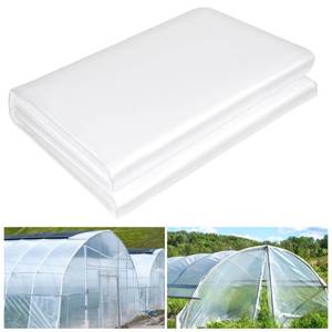lot 53210 image: 12 x 26 FT Clear Greenhouse Plastic Sheeting, 6 Mil Polyethylene Film Heavy Duty, Water Sun Frost Wind Dust Resistant Winter Hoop House Toughness Plastic Cover for Farming, Gardening, Agriculture, DIY