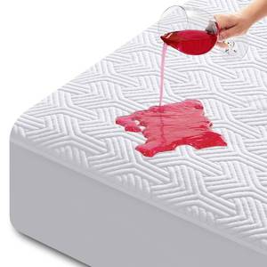 lot 53211 image: HYLEORY King Size Waterproof Mattress Protector Viscose Made from Bamboo Cooling Mattress Pad Cover Breathable Soft 3D Air Fabric Noiseless Washable Fitted Sheet with Deep Pocket Up to 21