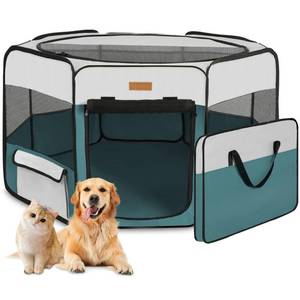 lot 53212 image: Dog Playpen, Portable Pet Play Pen for Cat, Puppies, Rabbits, Chickens, Foldable Large-Capacity Pet Tent for IndoorOutdoor Travel Camping
