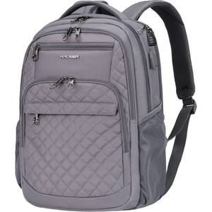 lot 53213 image: KROSER Travel Laptop Backpack 17 Inch Large Computer Backpack Water-Repellent Daypack with USB Charging Port & Headphone Interface RFID Pockets for WorkBusinessCollegeMenWomen Dark grey(Quilted)