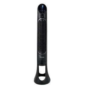 lot 53239 image: Honeywell QuietSet Oscillating Electric Tower Stand Fan 40�� Powerful and Quiet 5-Speeds with Remote Control (Black) HYF260BV2 - Retail $90.03