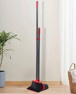lot 53301 image: Broom and Dustpan Set for Home, Upgrade 52 Long Handle with Stand Up Dustpan Combo Set for Office Kitchen Lobby Floor Use