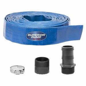 lot 53309 image: Superior Pump 99621 Lay-Flat Discharge Hose Kit, 1-12-Inch by 25-foot