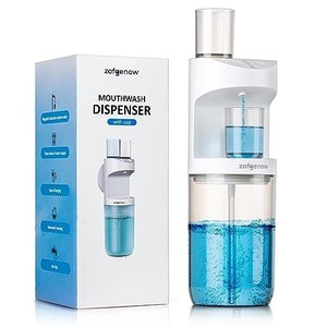 lot 53316 image: Automatic Mouthwash Dispenser for Bathroom,Bathroom Accessories 19.4 Fl Oz Dispensers with Magnetic Cups��Wall Mounted Dispenser,Suitable for All Age Groups,White