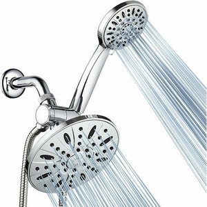 lot 53320 image: AquaDance 7 Premium High Pressure 3-Way Rainfall Combo for The Best of Both Worlds-Enjoy Luxurious Rain Showerhead and 6-Setting Hand Held Shower Separately or Together - Chrome Finish - 3328
