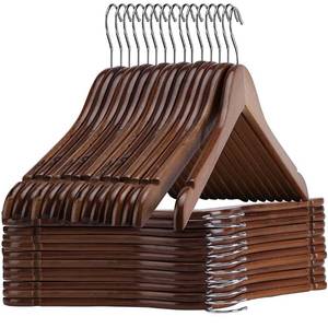 lot 53330 image: Ulimart Wooden Shirt Hangers Pack of 30 Wooden Hangers Sturdy Wood Hangers Ideal for Laundry & Everyday Use,Heavy Duty Hangers Clothes Hanger for Dress,Coats, Camisole,(Walnut)