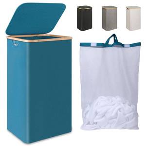 lot 53331 image: iEGrow 110L Hampers for Laundry, Large Laundry Hamper with Lid, Collapsible Clothes Basket Organizer with Removable Inner Bag for Clothes Toys Towels -Turquoise