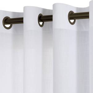 lot 53332 image: KOUFALL White Linen Curtains 84 Inches Long with Dark Grommet for Living Room Modern Farmhouse Textured Light Filtering Semi Sheer Curtains 84 Inch Length 2 Panels Set for Bedroom