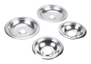 lot 53343 image: Whirlpool W10278125 Genuine OEM Burner Drip Bowls For Electric Ranges, Set of 4 - Replaces 0312850, 1430-279, 1430-282, 1430279, 1430279C, 1430282, 1430282C, 1534557, 332-147, 332-148, 4320687