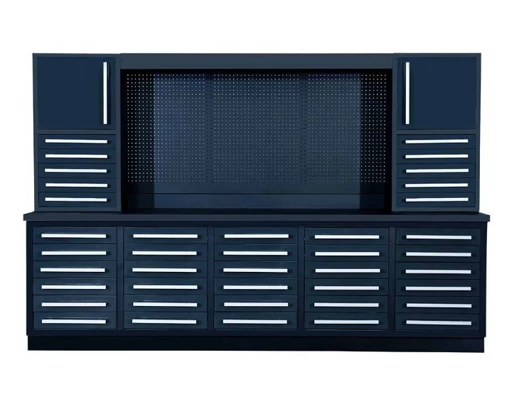 lot 826 image: TMG-WBC30D 10 30-Drawer Workbench Cabinet Combo with 68 Pegboard