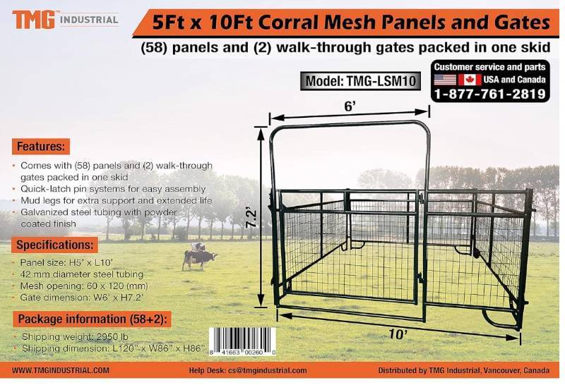 lot 828 image: Unused TMG-LSM10 Corral Mesh Panel & Gate Panel (58  2)
