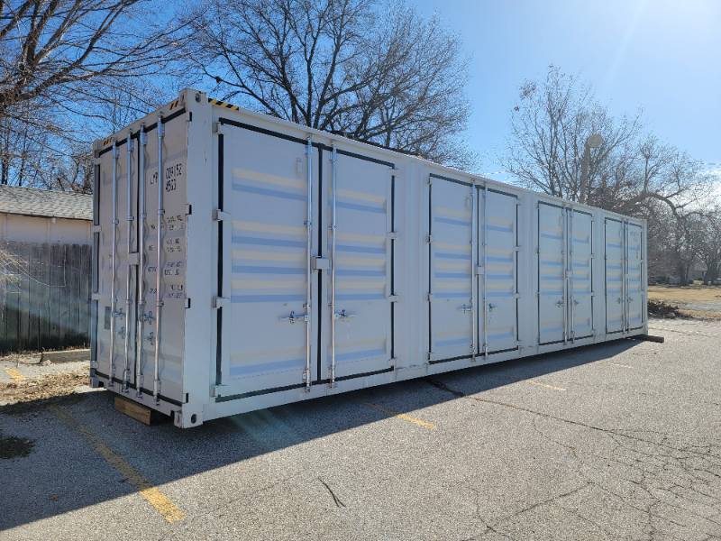 lot 1401 image: 2024 40FT High Cube Four Multi Doors Container. Four Side Open Door, one end door, lock box, One Way Use