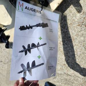 lot 5004 image: Unused 2024 Quantity of 3 Auger Set (8in, 12in, 16in) Fits 1-2 Ton Excavator&nbsp