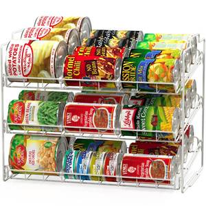lot 60017 image: Deco Brothers Stackable Can Rack Organizer for Kitchen and Pantry, Holds Upto 36 Cans, White