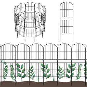 lot 60018 image: OUSHENG Decorative Garden Fence Fencing 10 Pack, 36in (H) x 10.8ft (L) Rustproof Metal Wire Panel Border Animal Barrier for Dog, Flower Edging for Yard Landscape Patio Outdoor Decor, Arched