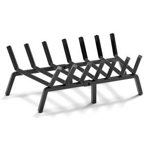 lot 60031 image: SNOGSWOG 24 Fireplace Grate, Solid Steel Firewood Burning Rack, Heavy Duty Fire Grates, Matt Black Fireplace Rack, 7-Bars Fireplace Log Grate Holder