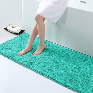 lot 60038 image: smiry Luxury Chenille Bath Rug, Extra Soft and Absorbent Shaggy Bathroom Mat Rugs, Machine Washable, Non-Slip Plush Carpet Runner for Tub, Shower, and Bath Room (59x20, Turquoise)