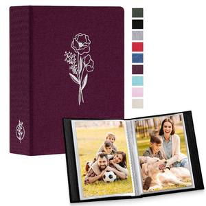 lot 60043 image: Lanpn Photo Album 4x6 100 Pictures 2 Packs, Small Mini Capacity Linen Photo Book Sets, Each Pack Holds 100 Top Loader Vertical Only Picture for Kids Boy Girls Purple