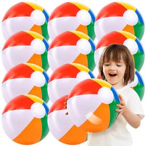 lot 60057 image: JOYIN 12 Packs 16 Inflatable Beach Balls, Large Rainbow Beach Balls Bulk for Pool Parties, Kids and Adults Summer Pool Party Toys, Beach Toys, Party Favors(16)