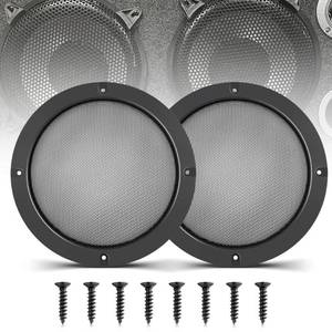 lot 60061 image: NuIth 6.5 Inch Metal Mesh Round Speaker Grill Cover, Universal Radio Speaker Grills Decorative for Car Speaker Mounting Home Audio DIY, Mesh Subwoofer Grill Horn Guard Protective Case W 8PCS Screws