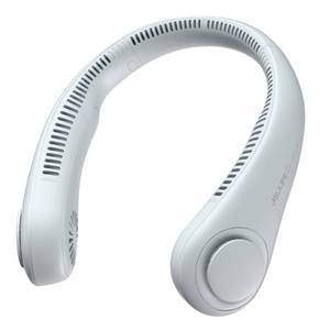 lot 168 image: JISULIFE Portable Neck Fan, Hands Free Bladeless Fan, 4000 mAh Battery Operated Wearable Personal Fan, Leafless, Rechargeable, Headphone Design,3 Speeds Gifts for Women Men-Grey