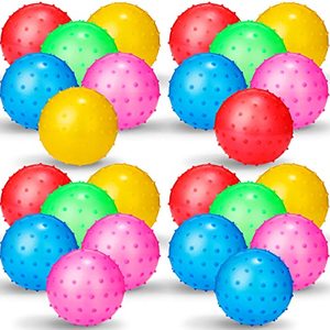 lot 60063 image: Jerify 24 Pieces Knobby Balls Spiky Bounce Ball Toy Large Bouncy Balls Bulk Inflatable Sensory Balls Soft Massage Stress Plastic Balls for School Party Play Outdoor Indoor