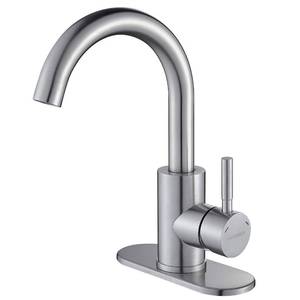 lot 60072 image: RODDEX Wet Bar Sink Faucet, Stainless Steel 360 Swivel Bar Mixer with 3 Hole Cover Deck Plate, Small Modern Single Handle Tap for Kitchen Bath Bathroom Sink, Brushed Nickel �