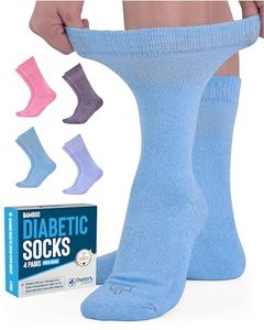 lot 60081 image: Doctors Select Bamboo Viscose Diabetic Socks Women - 4 Pairs Crew Socks Womens  Diabetic Socks for Women Size 9-11 Extra Wide  Diabetic Socks for Women Wide Width