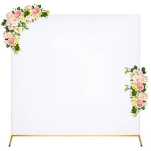 lot 60096 image: Peryiter 6.6 ft x 6.6 ft Arch Backdrop Stand Cover Square Wedding Arch Cover Spandex Fitted Arch Backdrop Cover for Bridal Shower Baby Shower Birthday Party Decoration, Frame Not Included (White)