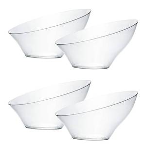 lot 60097 image: PLASTICPRO Disposable Angled Plastic Bowls Round Small Serving Bowl, Elegant for Partys, Snack, or Salad Bowl, Clear Pack of 8