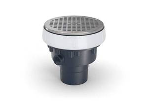 lot 60098 image: EZ-PV2-R6 - EZ PVC Slab on Grade Drain with 6 Nickel Bronze Strainer and 2 x 3 Outlet