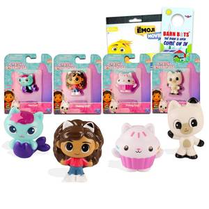 lot 60106 image: DreamWorks Gabbys Dollhouse Mini Figures 4 Pack - Gabbys Dollhouse Toy Bundle with 4 Cupcake Topper Figurines Including Gabby and More Plus Bonus Stickers  Gabbys Dollhouse Party Supplies