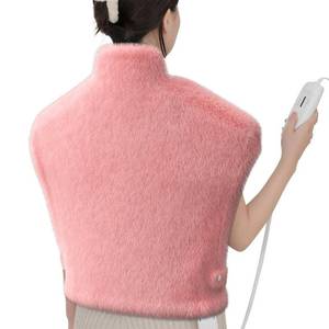 lot 60107 image: Boncare� Weighted Heating Pad XXL Size for NeckShouldersBack Pain Relief with 4 Temperature Settings 90 Mins Auto-Off Super Soft Velvet Hot Heat Pad (Pink, 29x27.5)