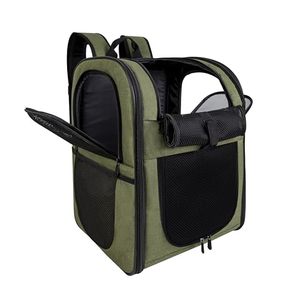lot 60124 image: Apollo Walker Pet Carrier Backpack for LargeSmall Cats and Dogs, Puppies, Safety Features and Cushion Back Support for Travel, Hiking, Outdoor Use (Green)