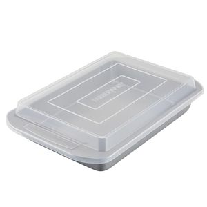 lot 60128 image: Farberware Nonstick Bakeware Baking Pan With Lid  Nonstick Cake Pan With Lid, Rectangle - 9 Inch x 13 Inch, Gray