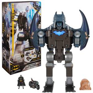 lot 60129 image: DC Comics, Batman, Gotham City Guardian Playset, 4-in-1 Transformation, Batman Figure, Lights & 40 Sounds, Kids Toy for Boys & Girls Ages 5