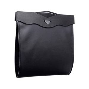 lot 60137 image: XSUPER Hanging Car Trash Bag with Smart LED, Magnetic Car Trash Can,Waterproof PU Leather Car Garbage Can, Multipurpose Garbage Bag for Car Back Seat with 15 PCS Disposable Rubbish Bags, Black