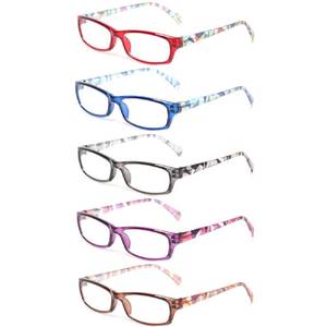 lot 60151 image: Reading Glasses 5 Pairs Fashion Ladies Readers Spring Hinge with Pattern Print Eyeglasses for Women (5 Pack Mix Color, 1.0)
