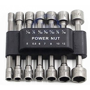 lot 60173 image: PANOVOS 14pcs Power Nuts Driver Drill Bit Tools Set Metric Socket Wrench Screw 14 Driver Hex Keys