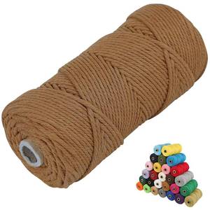 lot 60178 image: Macrame Cord 2mm x219 Yards Colored Macrame Cotton Cord, 4 Strand Twisted Macrame Yarn, Natural Cotton Cord Perfect Macrame Supplies for DIY Crafts Knitting Plant Hangers (2mm219Yards, Dark Coffee)
