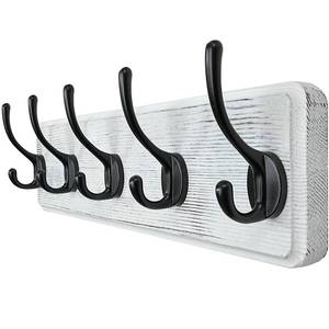 lot 60208 image: WEBI Coat Rack Wall Mount,Coat Hanger Wall,16�� Hole to Hole,Coat Hooks Wall Mounted,Hook Rack Rail,5 Hooks for Hanging Coats,Hats,Jacket,Clothes,Entryway,White