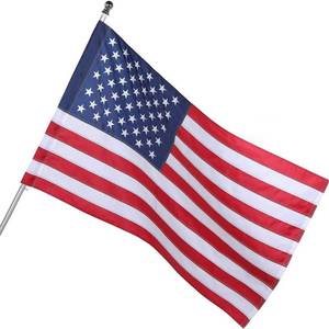 lot 60214 image: Linyup Pole Sleeve American Flag 2.5x4 FT Outdoor Made in USA  Heavy Duty  Embroidered Stars  Sewn Stripes  210D Oxford Nylon  Quadruple Stitched Fly End  (Pole Sleeve 2.5 by 4 Foot)