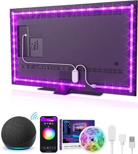 lot 60215 image: SL2 LED Strip Lights, 2 Rolls 16.4ft Smart Strip Light Compatible with Alexa and Google Home, App Control, Music Sync for Tv Backlight, 16 Million RGB Color Changing, Light Decor