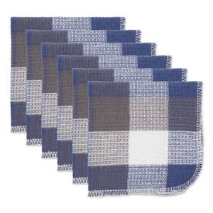 lot 60217 image: DII Tri-Color Check Collection Kitchen, Scrubber Dishcloth, French Blue, 6 Piece