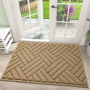lot 60238 image: JEEDOVIA Door Mat Indoor Doormat, Entryway Rug Door Mats Non-Slip Rubber Backing, Low-Profile Entrance Rugs, Absorbent Resist Dirt Doormats Inside Floor Door mat for Entryway,20 x31.5 Brown