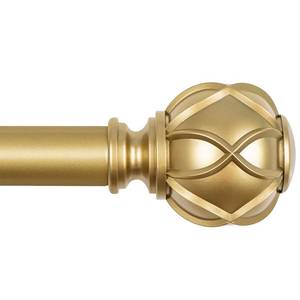 lot 60240 image: KAMANINA 1 Inch Curtain Rods for Windows 48 to 84 Inch, Gold Single Curtain Rod Adjustable, Decorative Drapery Rod 32 to 86 Inch(2.6-7.1Ft) Easy Install, Netted Texture End